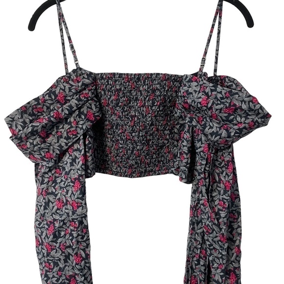 Lovers + Friends Pearl Top, Blue Floral Multi, Size S - Picture 9 of 11